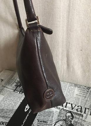 Шкіряна коричнева сумка багет4 фото