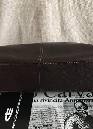 Кожаная коричневая сумка багет5 фото