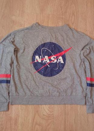 Кофта женская укороченная свитшот h&m nasa