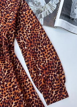 Леопардовое длинное платье 5