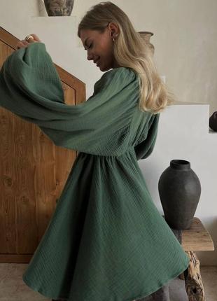 Чарівна жіноча муслінова легка сукня з натуральної тканини4 фото