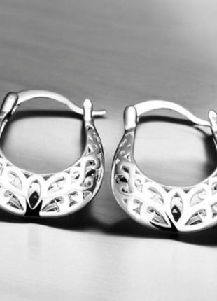 Серьги серебро 925 кольца маленькие ажурные silver ♥️