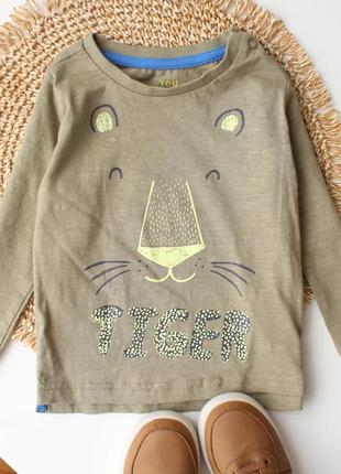Милая кофточка реглан с тигром на малыша mothercare 9-12 мес
