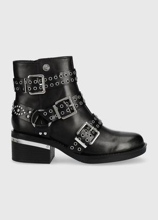 Кожаные ботинки guess fifii с ремешками и заклепками