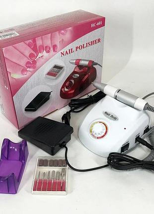 Фрезер для маникюра и педикюра drill pro nail drill, 30000 об/мин, фрезер для ногтей. цвет: белый