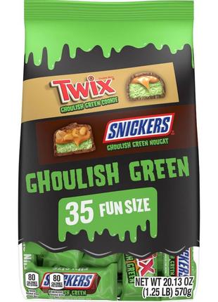Шоколадные конфеты twix & snickers ghoulish green 570g