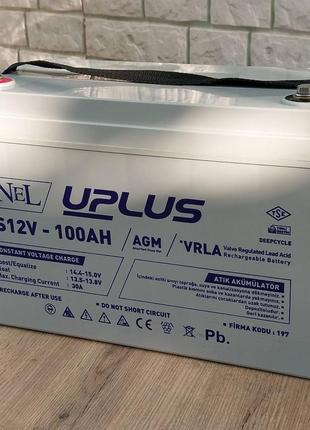 Uplus agm 12v 100ah аккумулятор2 фото