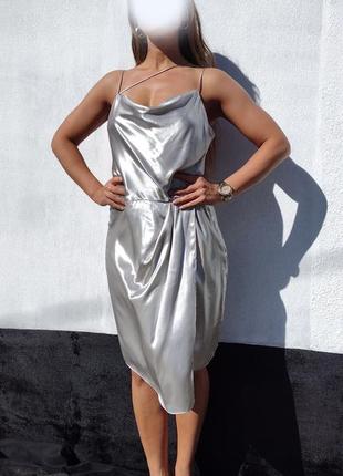 Нове елегантне сріблясте плаття h&amp;m9 фото