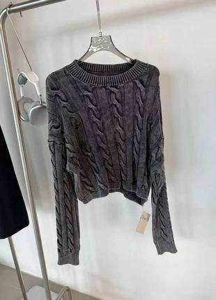 Светр стиль balenciaga в'язаний сірий