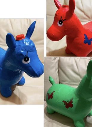 Стрибун гумовий надувний конячка, пвх, 2 кольори, 1300 грам