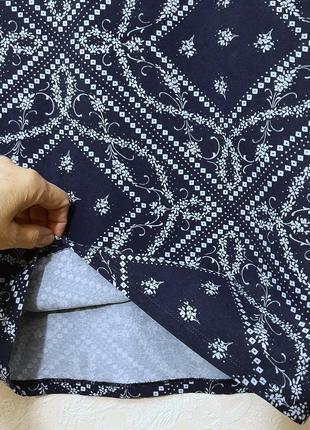 Amisu женская юбка-карандаш синяя по фигуре, завышенная талия, трикотаж, пояс с резинкой 42-44-466 фото