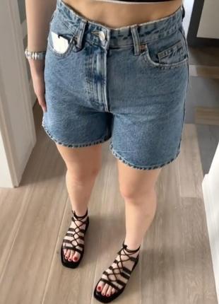 Шорти мом сині 34 36 mom zara 8197/101