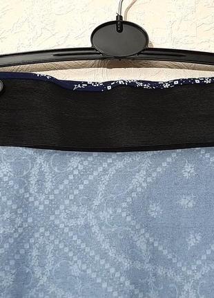 Amisu женская юбка-карандаш синяя по фигуре, завышенная талия, трикотаж, пояс с резинкой 42-44-467 фото