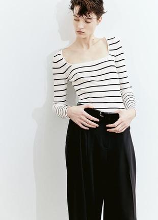 Кофта в полоску h&m / новый лонгслив h&m