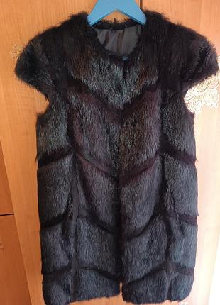 Меховая жилетка из стриженой нутрии