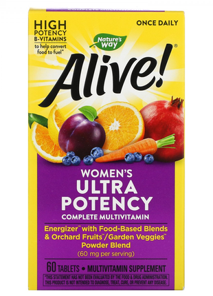 Ультра-эффективные мультивитамины для женщин nature's way alive! once daily 60 таблеток