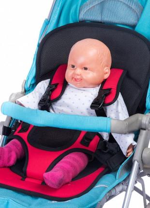 Бескаркасное автомобильное детское автокресло красное для перевозки детей от 9 мес до...