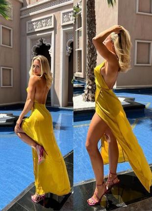 Розпродаж сукня prettylittlething золотиста asos з відкритою спиною9 фото