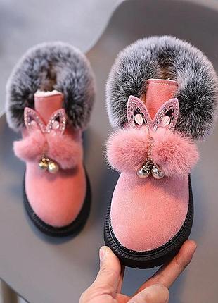 Дитячі зимові черевики на хутрі3 фото