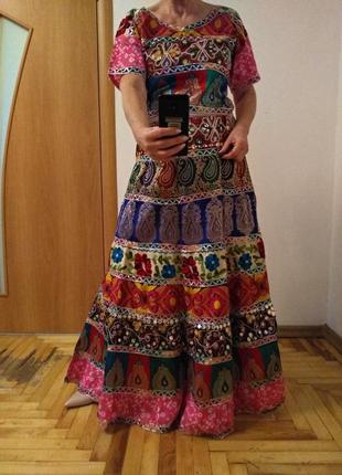 Чудесный костюм с вышивкой, юбка в пол и топ,  индийский наряд, размер 12-1410 фото