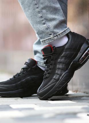 Кроссовки 41-45 мужские air max95 black red / кроссовки мужское макс