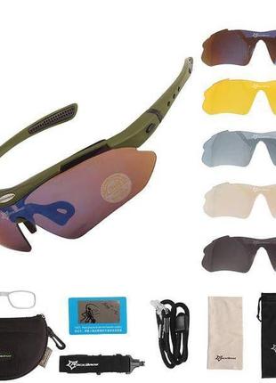 Тактичні захисні окуляри «oakley polarized» з 5-ти лінзами окуляри з поляризацією