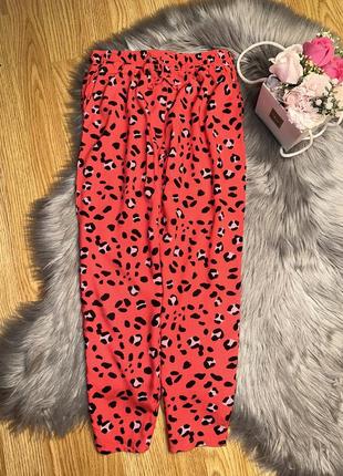 Стильні легкі яскраві штани леопардовий принт для дівчинки 9/10р hama2 фото