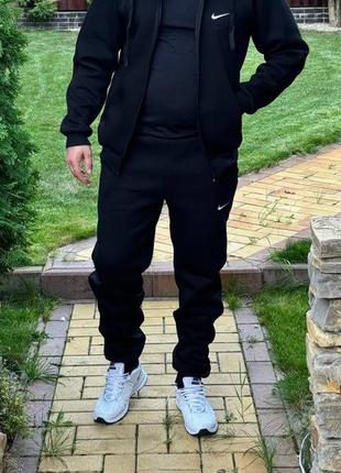 Чоловічий зимовий спортивний костюм комплект на флісі nike