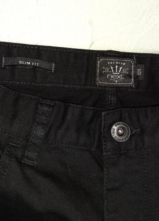 🎁1+1=3 фирменные зауженные черные мужские джинсы слим next, размер 46 - 487 фото
