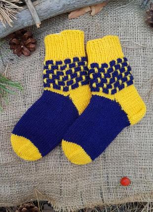 Новогодние детские носки теплые шерстяные вязаные на подарок 2-2,5 года handmade