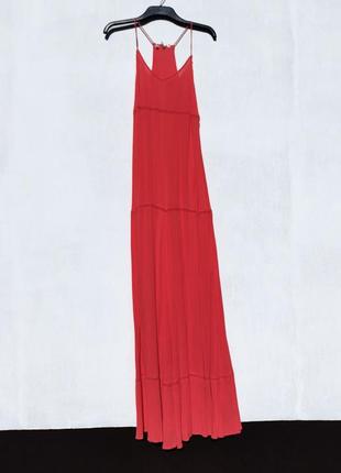 Червоне довге плаття в підлогу h&amp;m літо6 фото