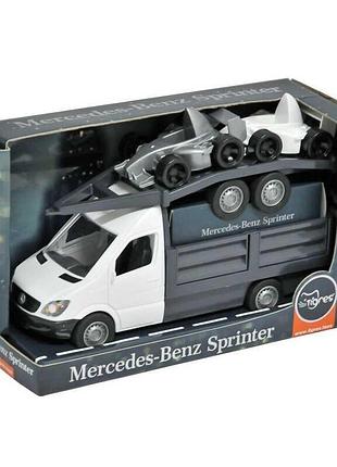 Машина "mercedes-benz sprinter" бортовой с лафетом 39670 (белый) (6) "тигресс"