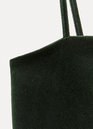 Бархатное платье миди zara платье велюровое на бретелях3 фото
