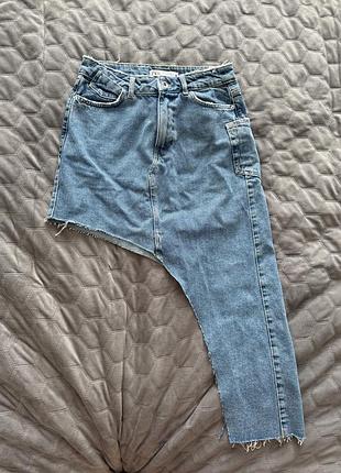 Джинсовая асимметричная юбка zara