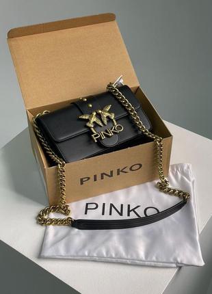 Сумка pinko mini love bag one simply black/gold5 фото