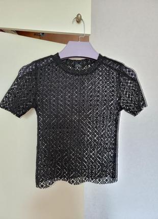 Новая футболка в сетку bershka