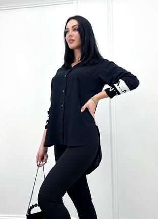 Подовжена жіноча блуза з принтом на спині міккі маус2 фото