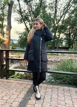 Новинка ❤️❤️❤️
оригінальна модель подовженої комбінованої куртки