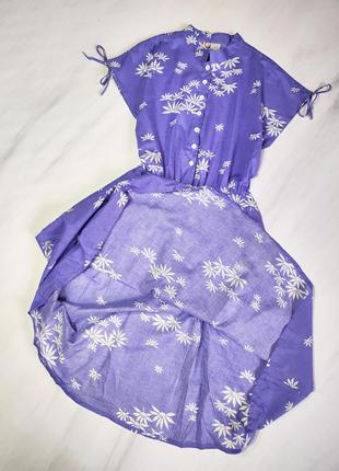 Виробництво франція яскраве бузкове плаття в квітковий принт зі 100% котону6 фото