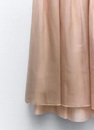 Двухслойная розовая меди юбка zara new5 фото