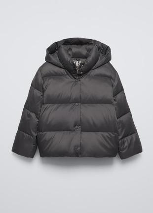 Стьобаний пуховик на дівчинку чорний zara new