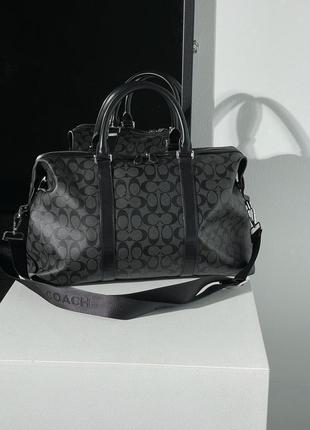 Сумка coach voyager duffle bag in charcoal7 фото