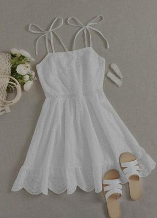 Shein хлопковое платье белое