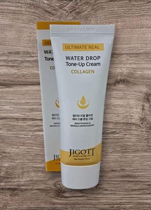 Зволожуючий крем для обличчя колаген jigott ultimate real collagen water drop tone up cream, jigott