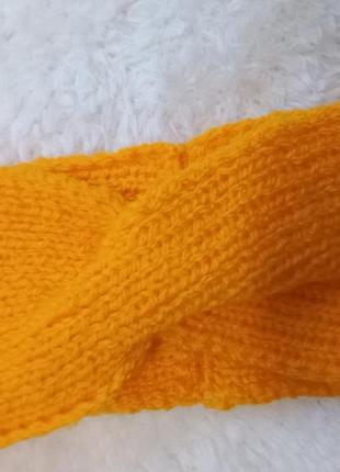 Жовта пов'язка на голову на обхват до 44 см