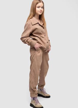 Костюм детский для девочек вельвет, цвет бежевый, 102r1524