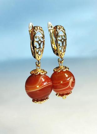 Серьги с агатом