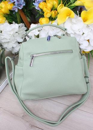 Женская стильная и качественная сумка из эко кожи мята6 фото