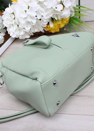 Женская стильная и качественная сумка из эко кожи мята4 фото