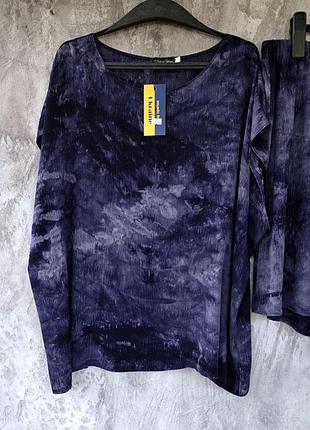 Женский легкий летний костюм, шорты и туника, батал, 62/64, см. замеры